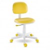 Cadeira giratória Kid´s Color - Courino amarelo base branca