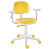 Cadeira digitador giratória Kids Color - Courino amarelo base branca