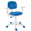 Cadeira digitador giratória Kids Color - Courino azul base branca