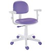 Cadeira digitador giratória Kids Color - Courino lilás base branca