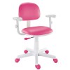 Cadeira digitador giratória Kids Color - Courino pink base branca