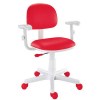 Cadeira digitador giratória Kids Color - Courino vermelha base branca